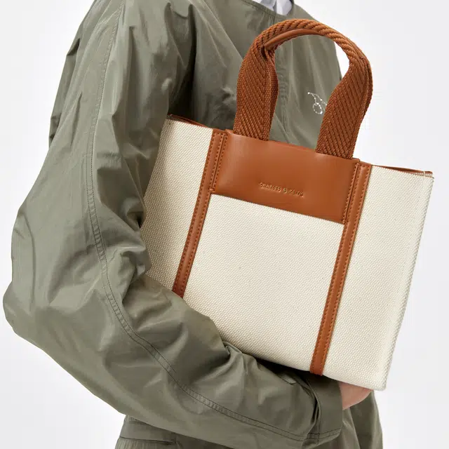 CHARLESKEITH PU Tote CognacBeigeBlack