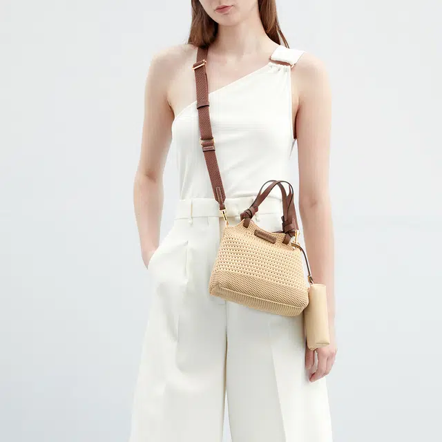 CHARLESKEITH PU ckTote WhiteMultiSand