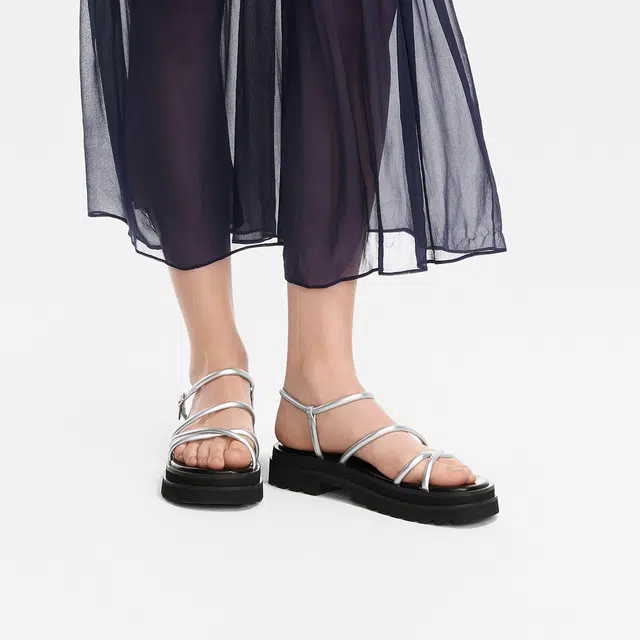 CHARLESKEITH ck EVAPU 4.1cm SilverBeigeBlack
