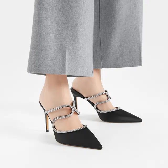 CHARLESKEITH ck PU 9.1cm BLACK TEXTUREDSilverGold