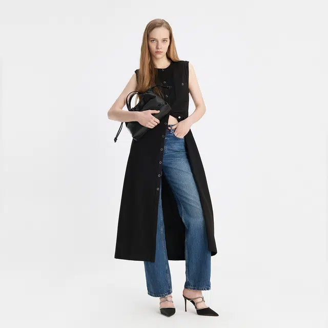 CHARLESKEITH ck PU 9.1cm BLACK TEXTUREDSilverGold