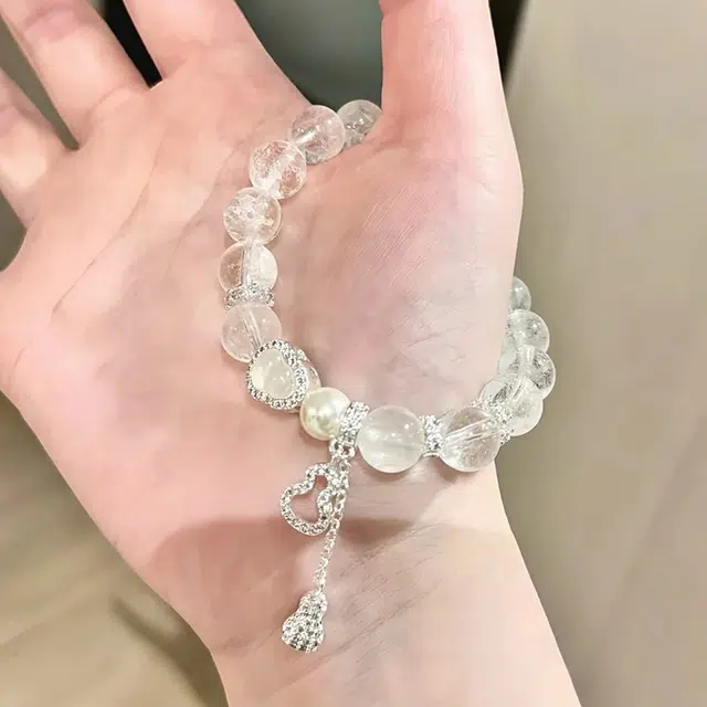 【平安顺遂 】 潮小金 福禄双全 五行能量净化磁场 葫芦 优雅小众设计高级感学业上岸 日常百搭#好运天然 白水晶 手串 女款