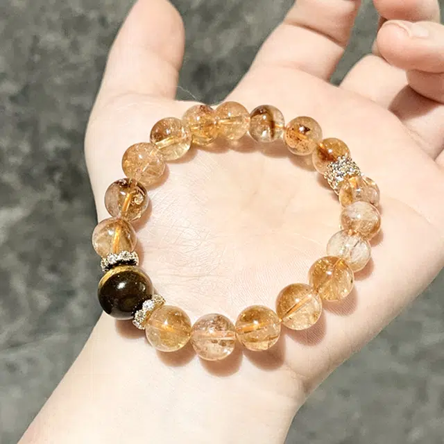 潮小金 财源滚滚黄塔晶八方来财新中式国潮清新设计 招财进宝时来运转小众寓意好转运暴富#好运天然 黄水晶 手串 女款