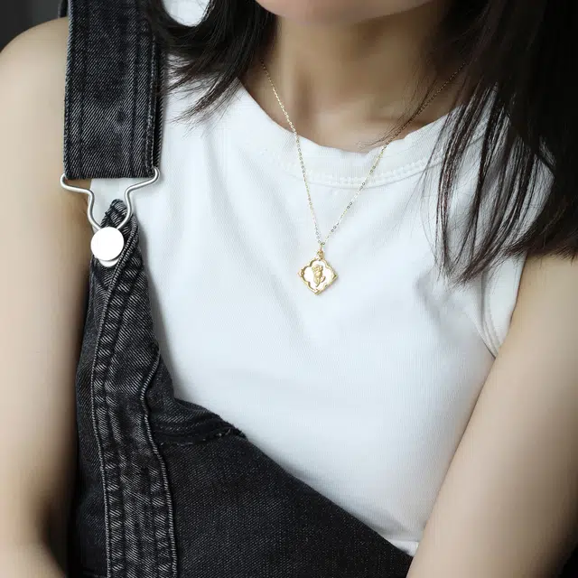 潮小金 梦精灵-炫彩宫廷玫瑰挂坠 足金 一口价 黄金吊坠 女款