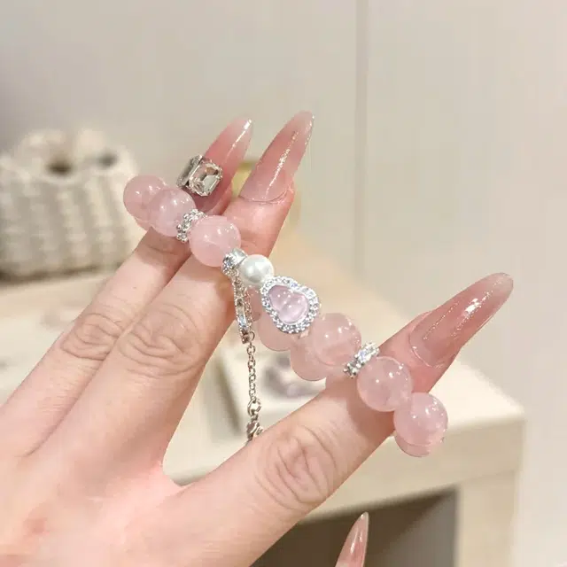 潮小金 葫芦福禄福气满满 甜美可爱气质梦幻转运#好运天然 粉水晶 手串 女款