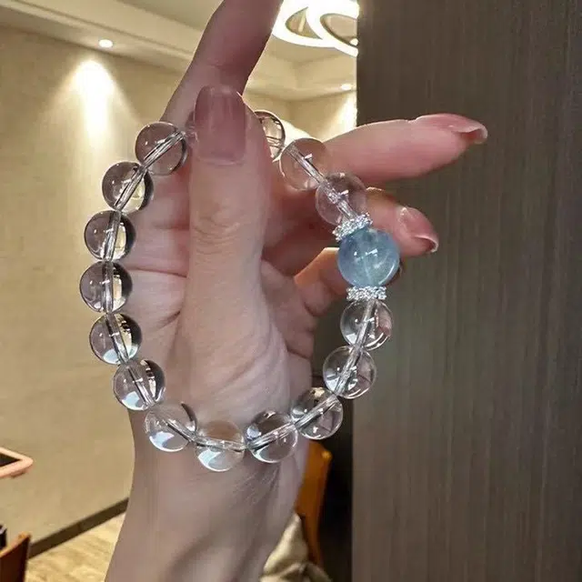 【前程似锦 平安顺遂】 潮小金 新中式简约高级感温柔小众 发财转运 提升思维 水逆退散玄学能量#好运天然 白水晶 手串 女款
