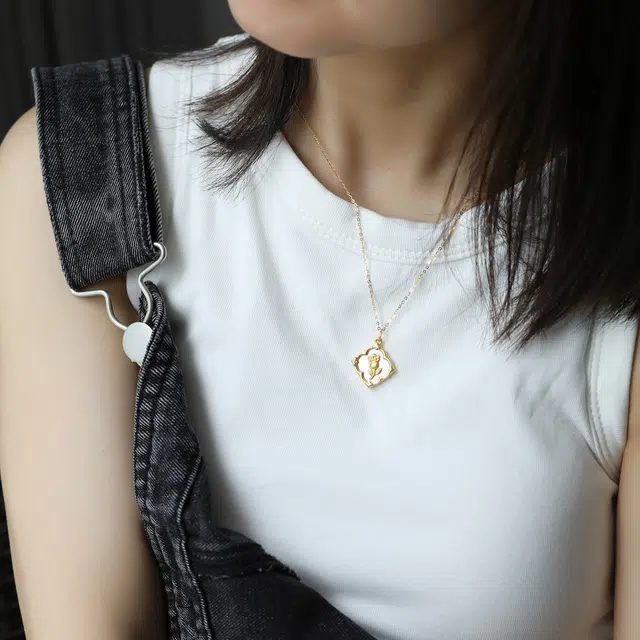 潮小金 梦精灵-炫彩宫廷玫瑰挂坠 足金 一口价 黄金吊坠 女款
