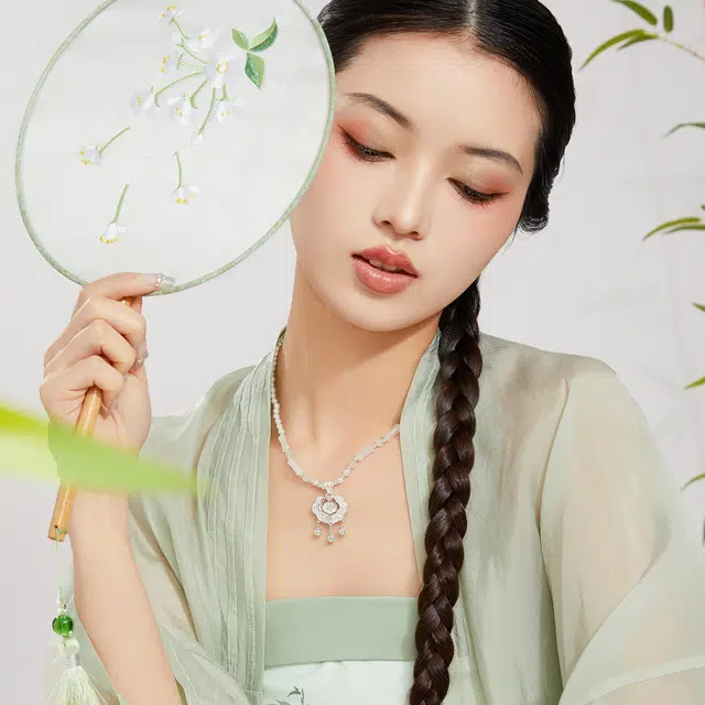 魔物 竹福平安锁传统国风典雅温婉大气高级耐看气质东方古韵 玉髓 项链 女款
