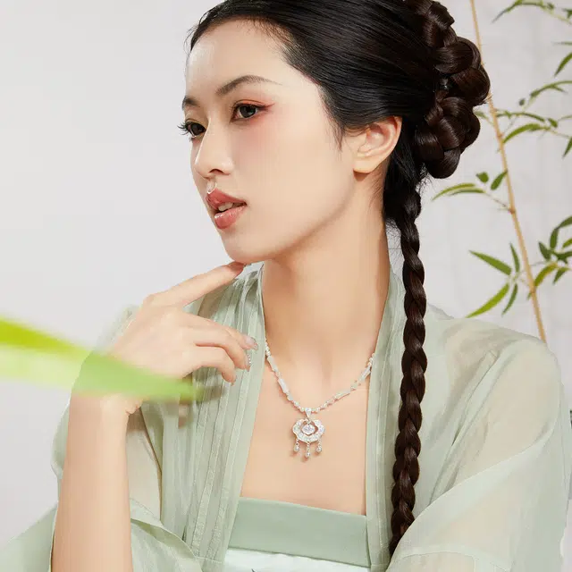 魔物 竹福平安锁传统国风典雅温婉大气高级耐看气质东方古韵 玉髓 项链 女款