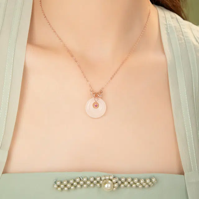 魔物 一鹿有你平安扣 小众高级感 玉髓 玉石项链 女款