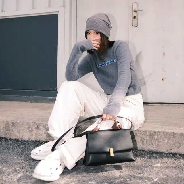 西木汀 重新长大 高级感通勤百搭大容量妈妈包复古时尚气质 牛皮 单肩包斜挎包手提包 中号 女款 黑色/咖啡色/乳白色