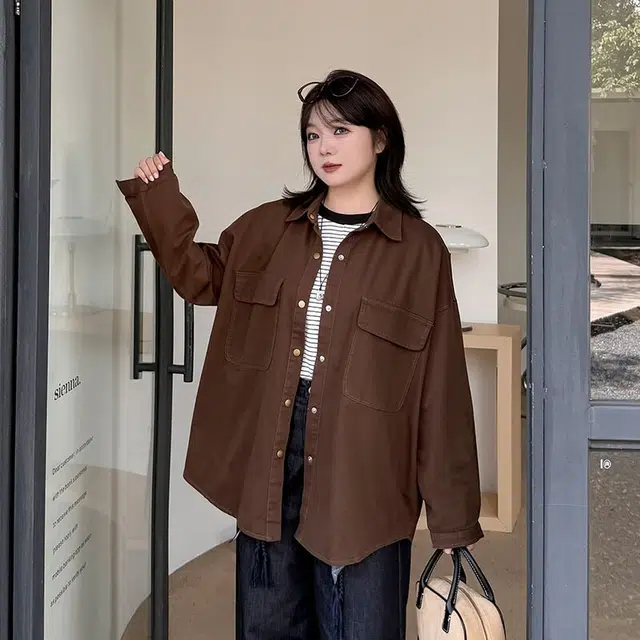 惟友 胖妹妹显瘦女装大码秋装衬衫上衣 胖女孩穿搭胖女生秋款通勤风气质外搭 女款