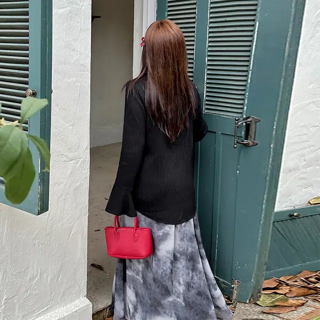 惟友 胖女生穿搭秋款秋装胖妹妹显瘦胖人大码女装裙装套装 国风水墨 女款