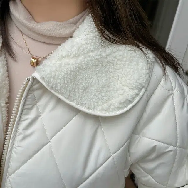 惟友 胖妹妹显瘦女装大码冬装棉服 加厚菱格外套胖女生穿搭胖女孩冬款 女款