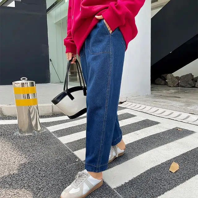 惟友 胖妹妹显瘦女装大码女裤子胖女孩长裤牛仔裤 微胖穿搭胖人秋款秋装 女款