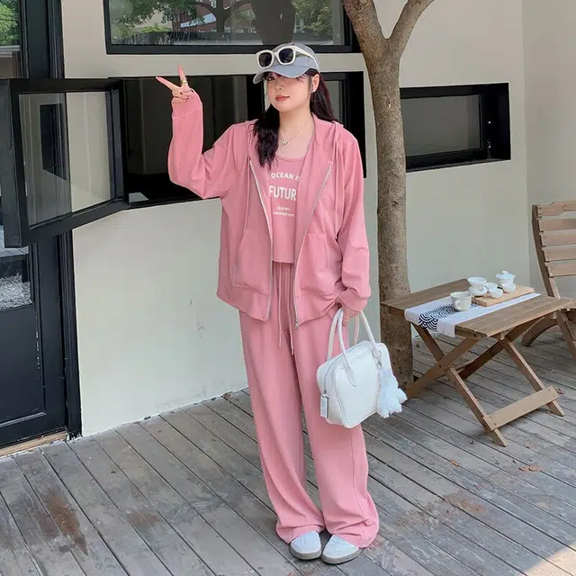 惟友 胖女生秋款秋装胖女孩显瘦穿搭胖妹妹胖人大码女装休闲套装 女款 舒适时尚少女感气质氛围感浪漫