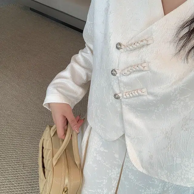 惟友 大码女装胖女生穿搭秋款秋装裙装套装 胖妹妹显瘦胖人 女款 中式改良版吊带裙外套