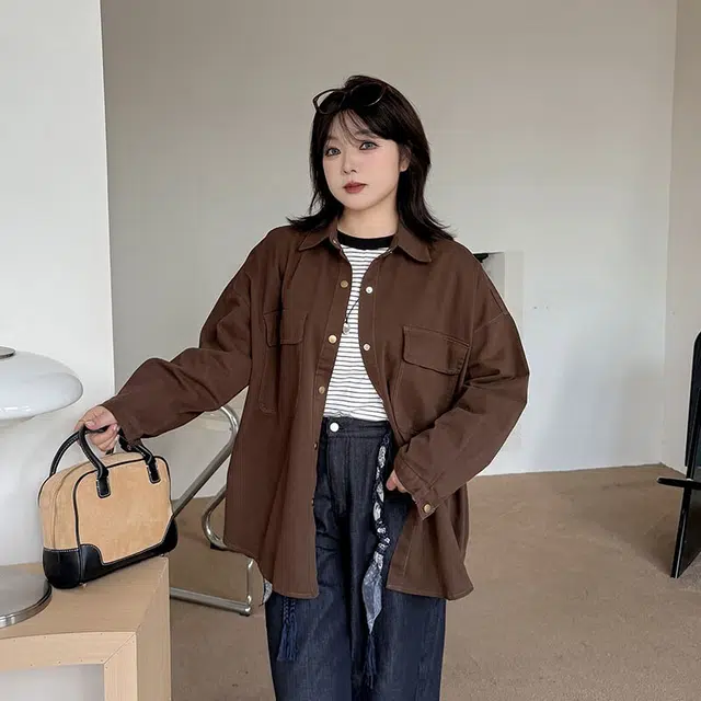 惟友 胖妹妹显瘦女装大码秋装衬衫上衣 胖女孩穿搭胖女生秋款通勤风气质外搭 女款