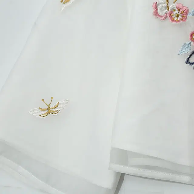 惟友 胖女生穿搭胖女孩胖妹妹显瘦女装国风衬衫 大码秋装秋款氛围感刺绣盘扣亮片小衫 女款
