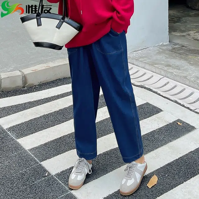 惟友 胖妹妹显瘦女装大码女裤子胖女孩长裤牛仔裤 微胖穿搭胖人秋款秋装 女款