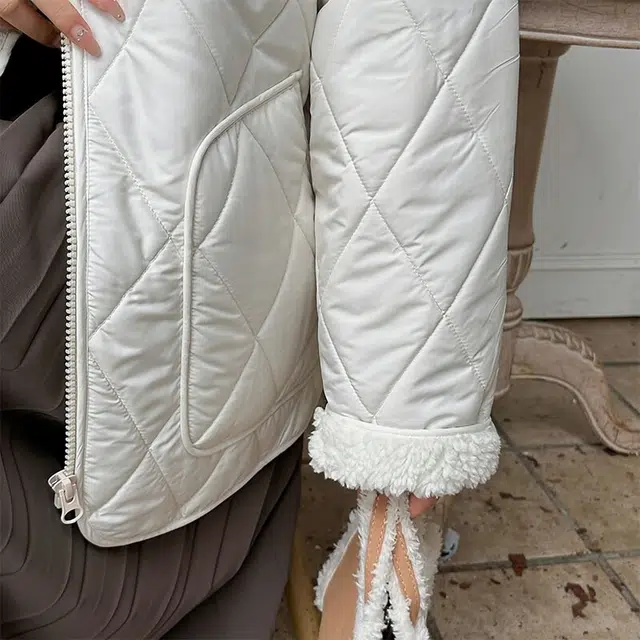 惟友 胖妹妹显瘦女装大码冬装棉服 加厚菱格外套胖女生穿搭胖女孩冬款 女款