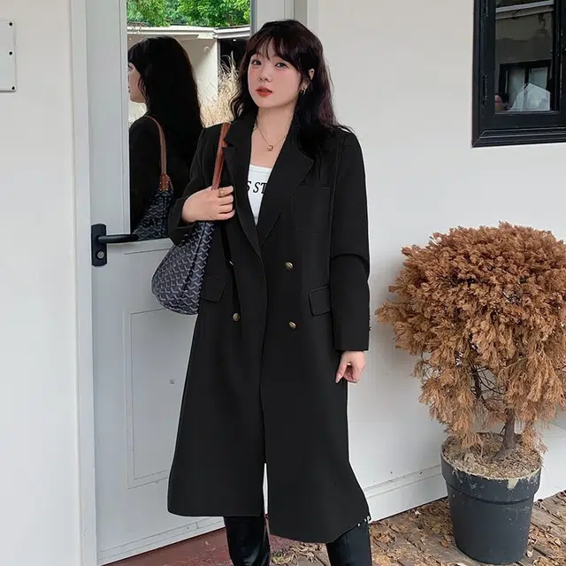 惟友 胖妹妹显瘦女装大码秋装外套风衣 胖女生穿搭胖女孩秋款气质西装 女款