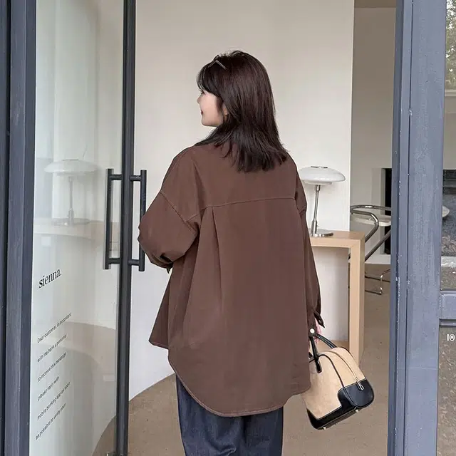 惟友 胖妹妹显瘦女装大码秋装衬衫上衣 胖女孩穿搭胖女生秋款通勤风气质外搭 女款