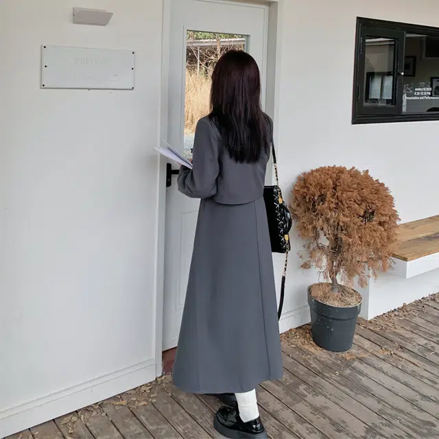 惟友 胖女生秋款秋装胖妹妹显瘦穿搭胖妹妹胖人西服外套连衣裙大码女装裙装套装 女款 复古学院风西装领带