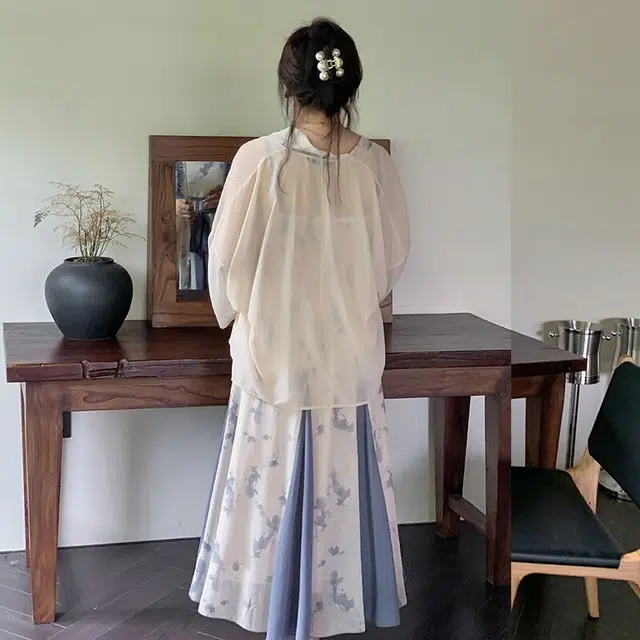 惟友  中国风摇曳生风青春灵动轻盈飘逸胖妹妹显瘦女装大码  汉服套装  女款