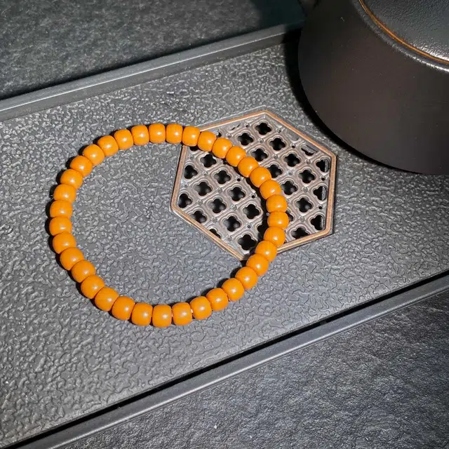 鲤晶 复古国潮风 直切桶珠单圈 琉璃 玉石手串 男女同款情侣款