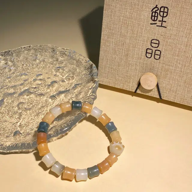 鲤晶 节节高升 招财猫爪 白玉菩提 手串 女款