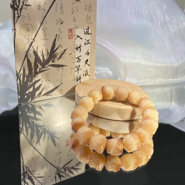 鲤晶 国潮纳福招财大醒狮 紫罗兰粉色 白玉菩提 菩提类手串 男女同款情侣款