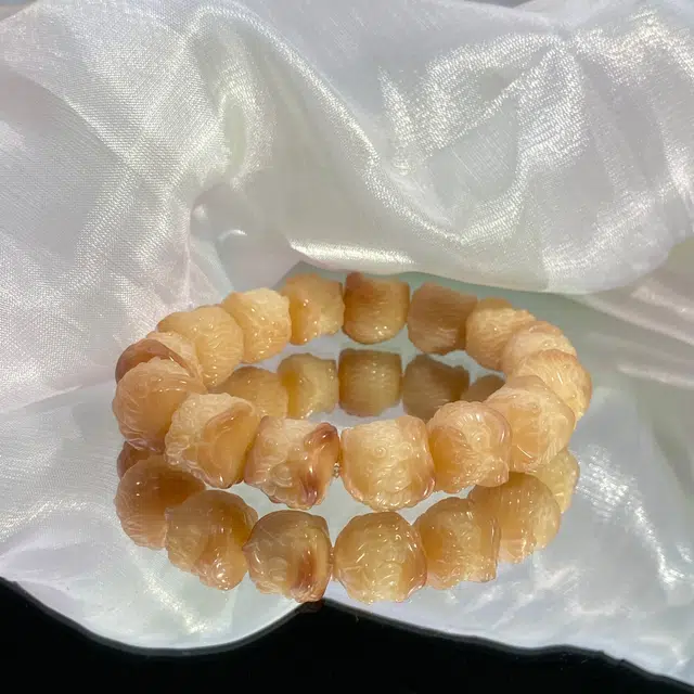 鲤晶 国潮纳福招财大醒狮 紫罗兰粉色 白玉菩提 菩提类手串 男女同款情侣款