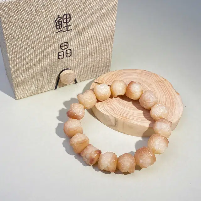 鲤晶 国潮纳福招财大醒狮 紫罗兰粉色 白玉菩提 菩提类手串 男女同款情侣款