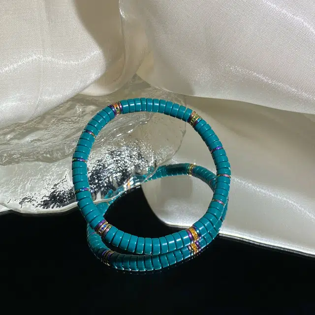 鲤晶 国潮风小众设计复古气质 琉璃 玉石手串 男女同款情侣款