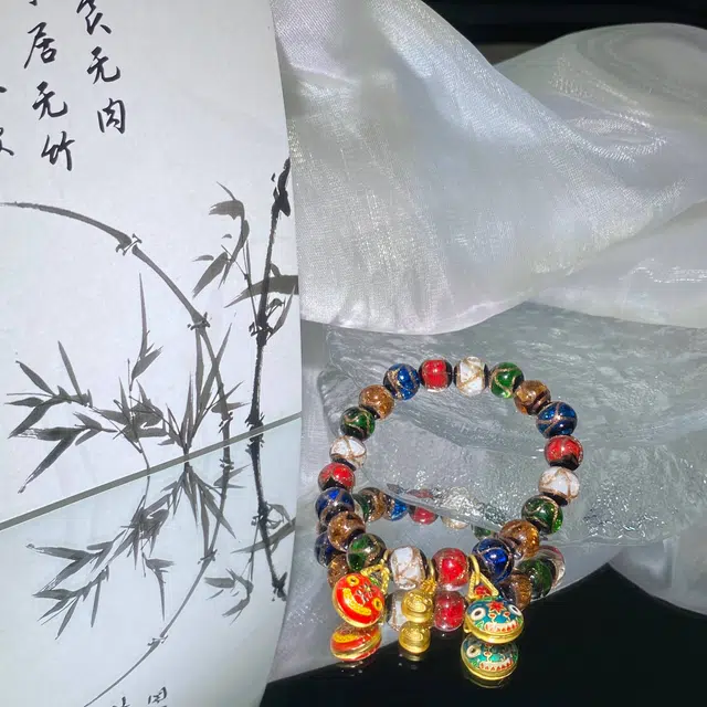 鲤晶 十全十美 多宝吞金兽 招财纳福轻奢国潮 琉璃 玉石手串 男女同款情侣款