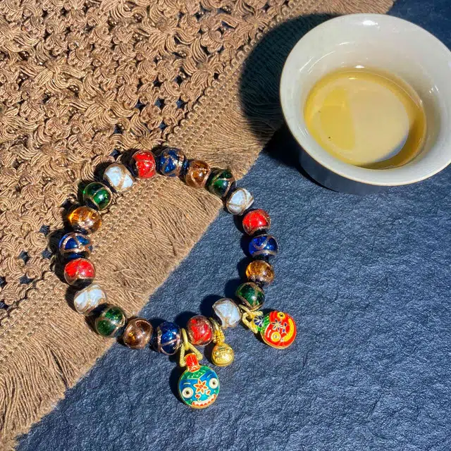 鲤晶 十全十美 多宝吞金兽 招财纳福轻奢国潮 琉璃 玉石手串 男女同款情侣款