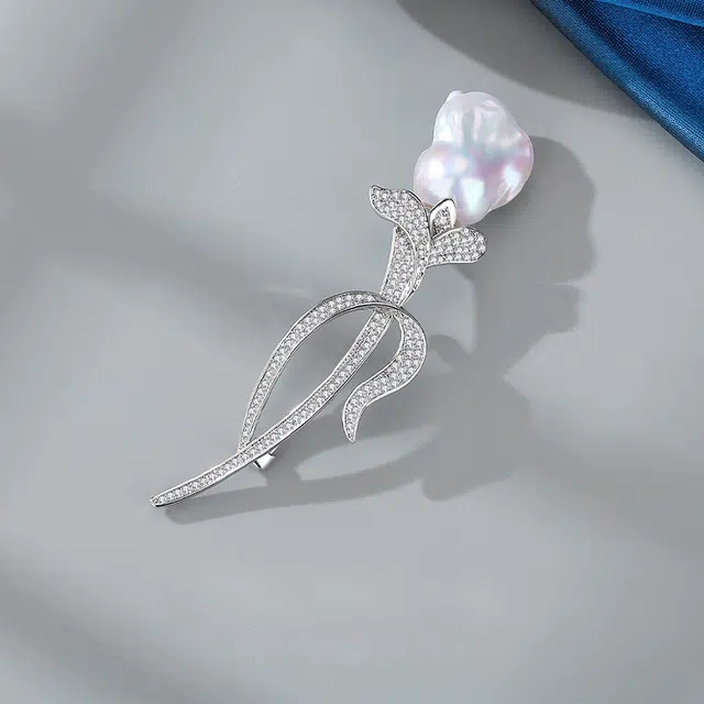 郁金香胸花巴洛克异形 淡水珍珠 胸针 女款