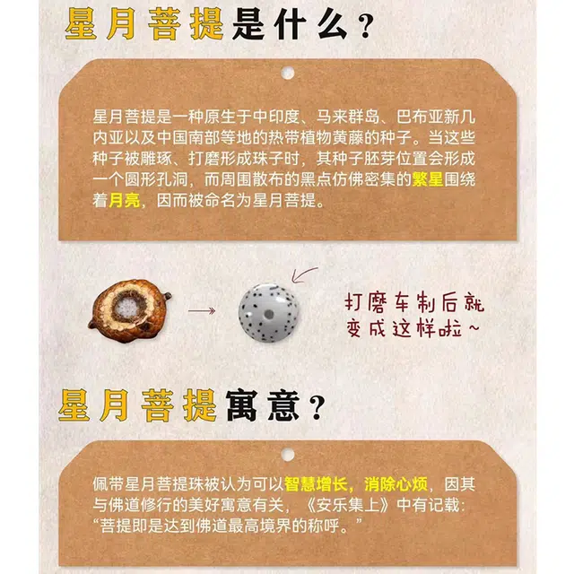 陌阡雪 无月大留白 白河豚料 新中式单圈文玩 星月菩提 手串 男女同款情侣款