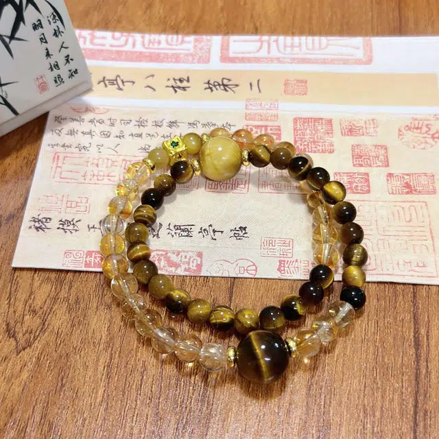 陌阡雪 【财运亨通】时来运转 八方来财 转运纳福 气质高级简约小众设计百搭多圈叠戴#好运天然 黄水晶 手串 女款