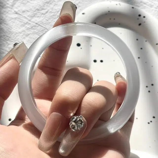 陌阡雪 新中式复古国风旗袍汉服精致轻奢小众高级感简约优雅气质百搭古风手饰#好运 猫眼石 手镯 男女同款情侣款