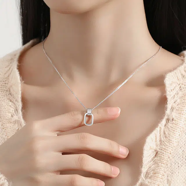 觅宿 两个圆 套链 几何款锁骨链 铂金 项链 女款