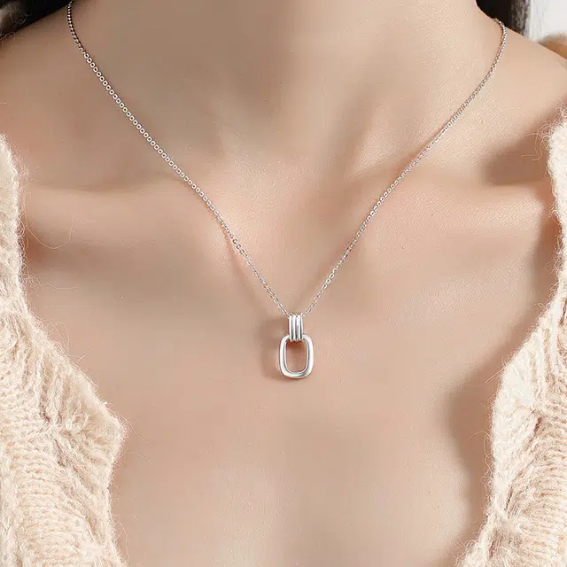 觅宿 两个圆 套链 几何款锁骨链 铂金 项链 女款