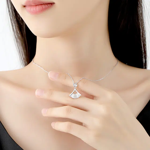 觅宿 扇子 铂金 项链 女款