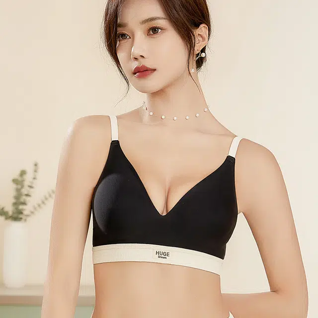 浪莎 无痕无钢圈软支撑微聚拢上托显大高弹不勒收副乳防下垂文胸 女款 组合装
