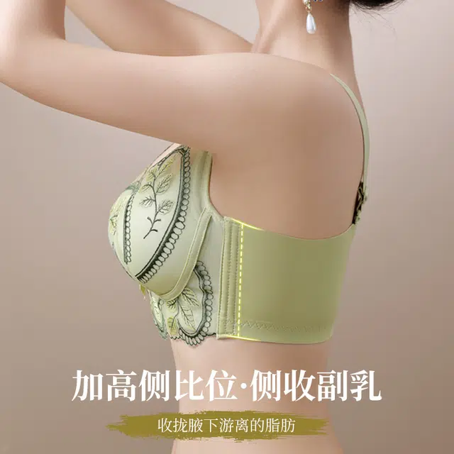 浪莎 调整型内衣小胸聚拢性感上托防下垂收副乳无钢圈刺绣文胸 女款