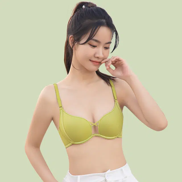 浪莎 性感微聚拢大胸显小可调节肩带软钢圈无痕蜂巢内衣调整型收副乳上托防下垂胸罩文胸 女款