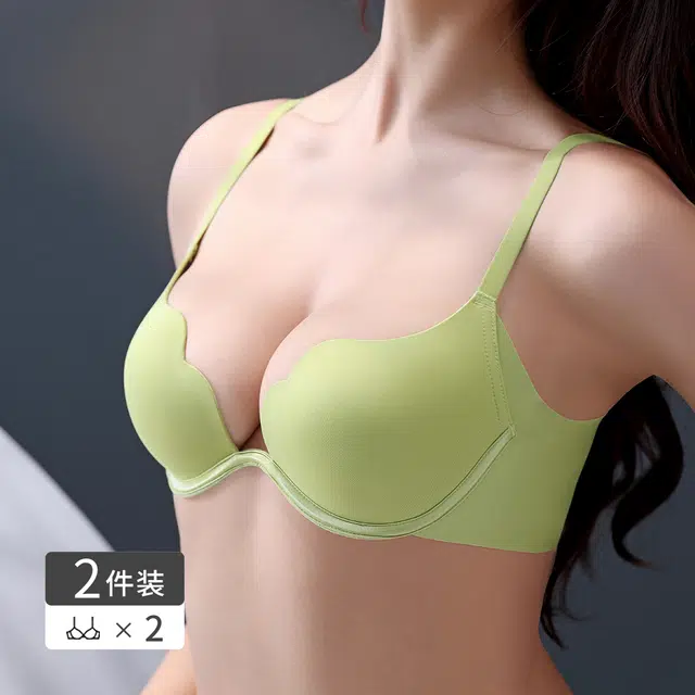 浪莎 纯色简约软钢圈无痕薄款小胸聚拢上托收副乳防下垂文胸 女款