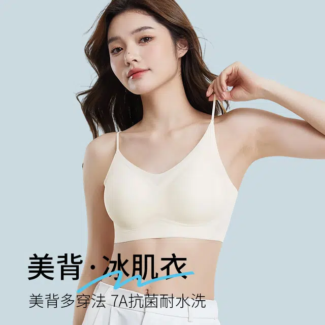 浪莎 小胸聚拢提拉无痕裸感文胸睡眠无感零压无钢圈内衣大胸显小防下垂薄款透气速干女四季通用型胸罩 女款