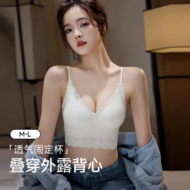 浪莎 小胸聚拢提拉无痕裸感运动背心外扩矫正调整型收副乳防下垂聚拢文胸大胸显小无钢圈美背塑身型内衣 女款 礼袋装